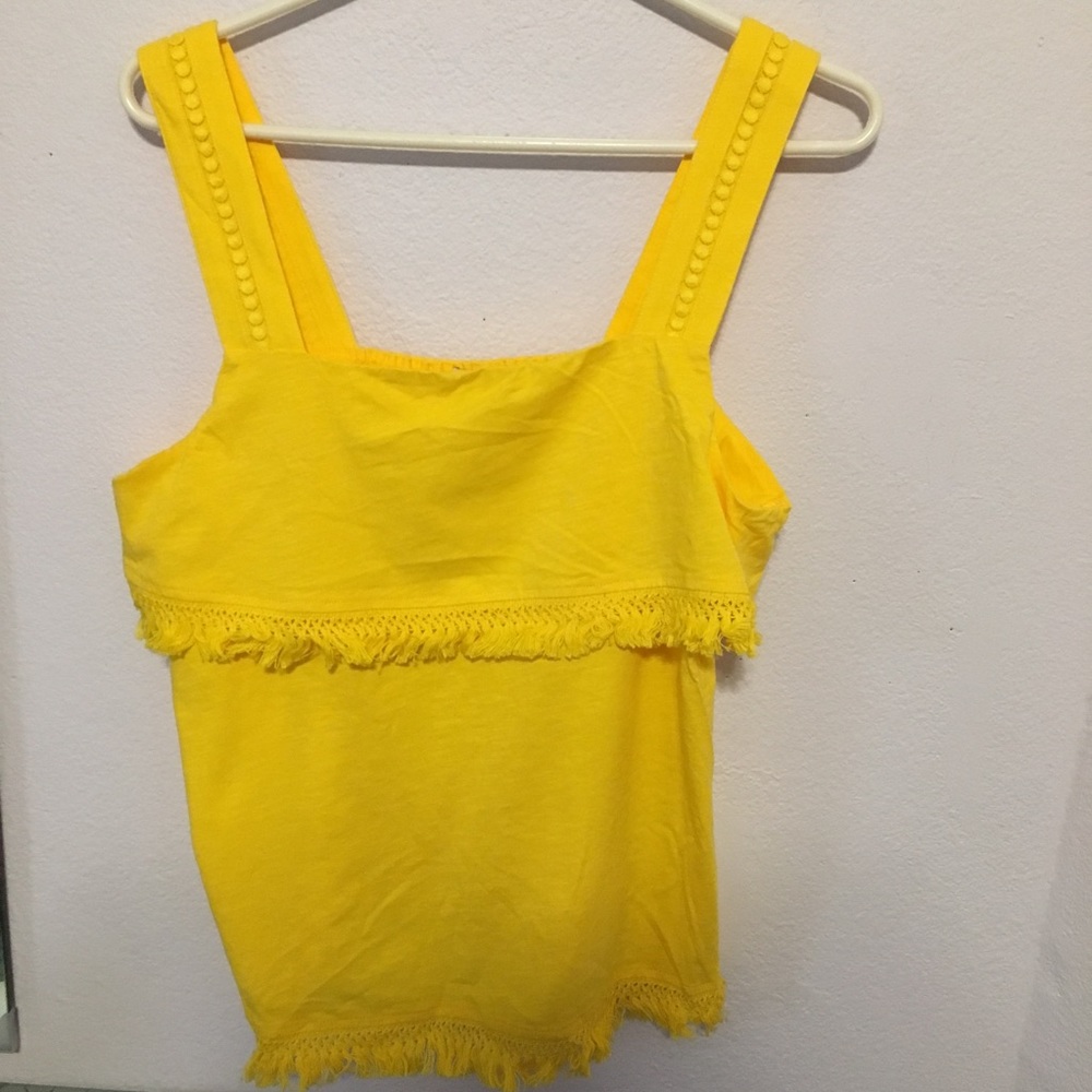 Beautiful fringe J Crew Med Cotton tank